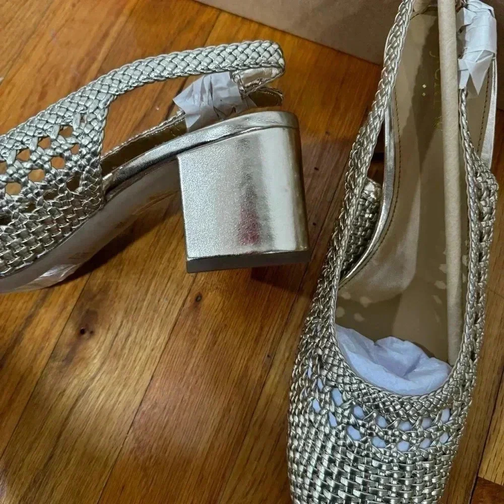 J.crew woven sling back heels 9.5